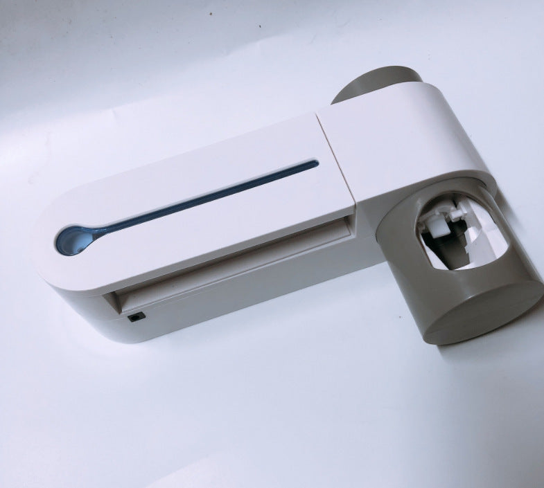HKM-527955 Ultraviolet Toothbrush Sterilizer and Automatic Toothpaste Squeezer in White