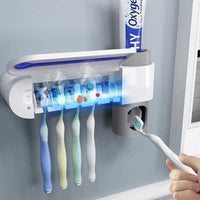 HKM-527955 Ultraviolet Toothbrush Sterilizer and Automatic Toothpaste Squeezer in White