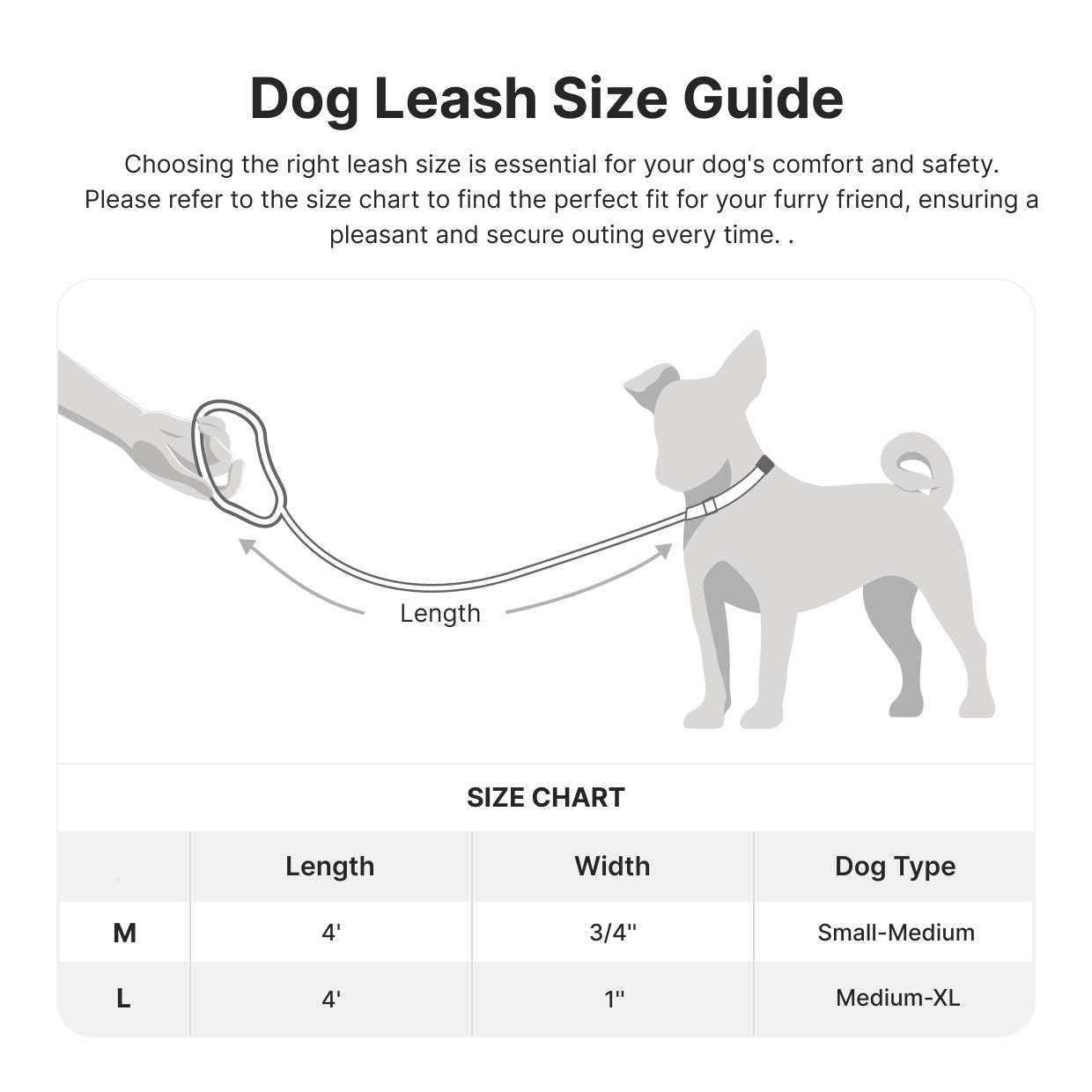 HKM-490195 Adjustable 4 FT Dog Leash with Neoprene Padded Handle for Comfortable Daily Walks