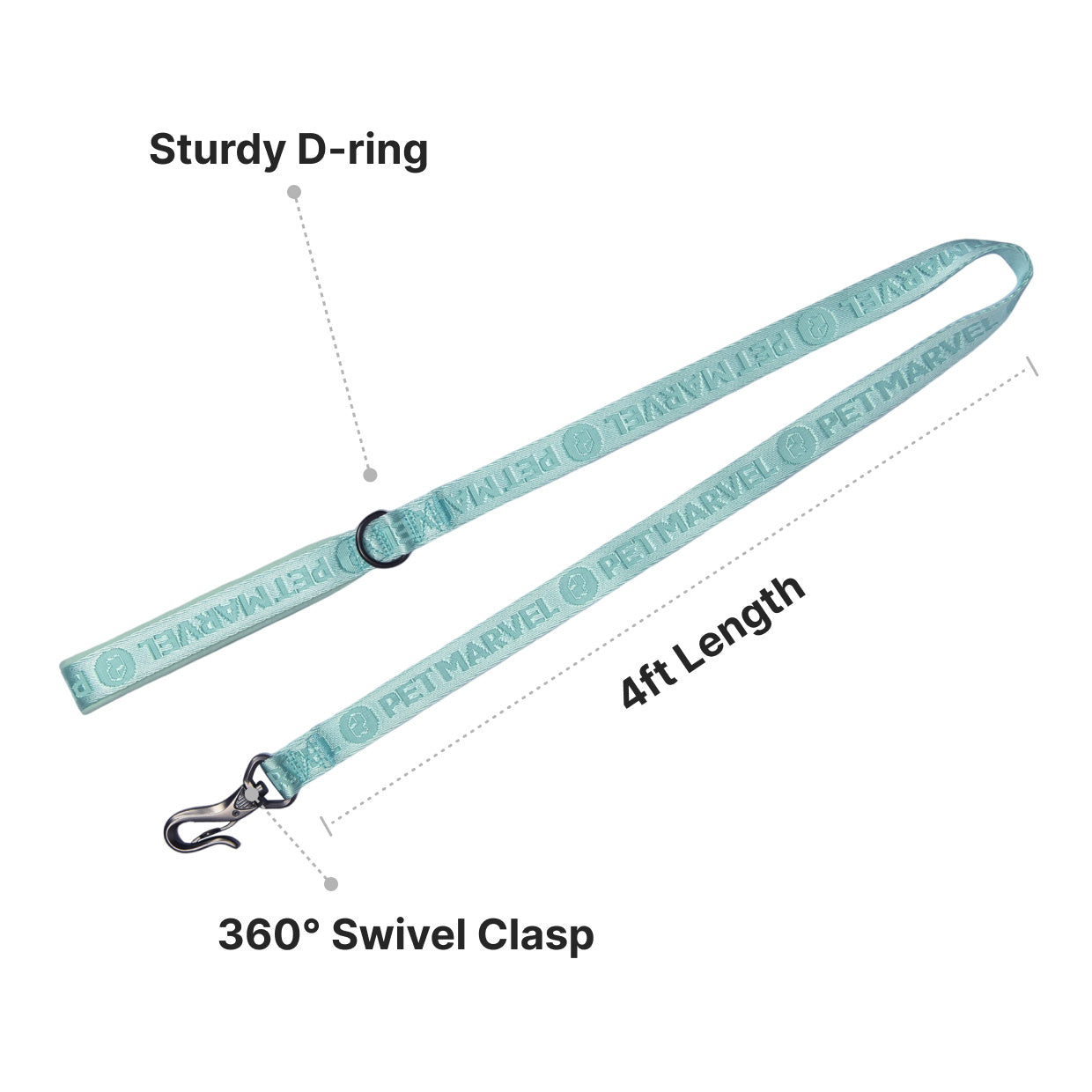 HKM-490195 Adjustable 4 FT Dog Leash with Neoprene Padded Handle for Comfortable Daily Walks