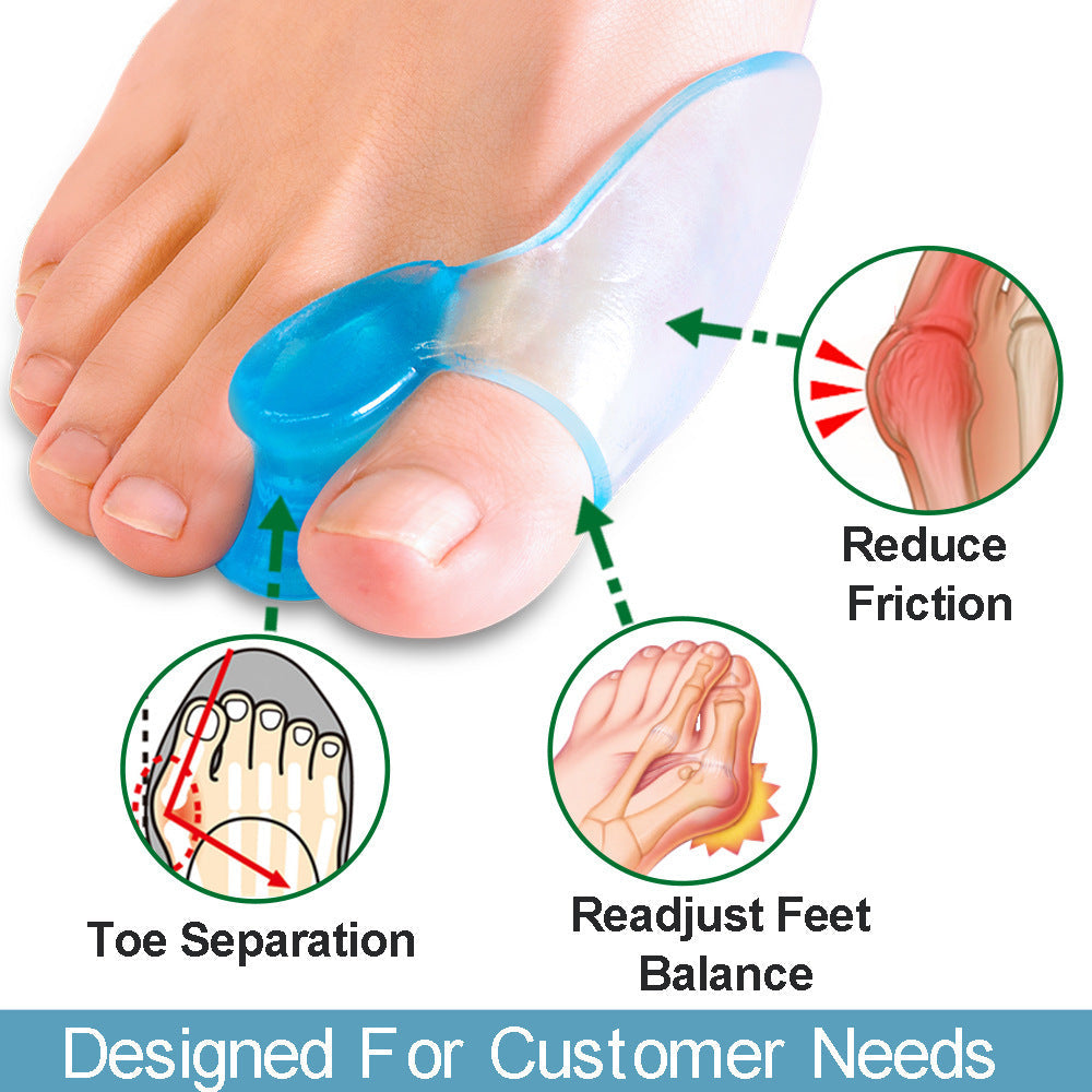HKM-083923 Transparent Blue Hallux Valgus Separator Pad – Soft SEBS Toe Separator for Foot Comfort