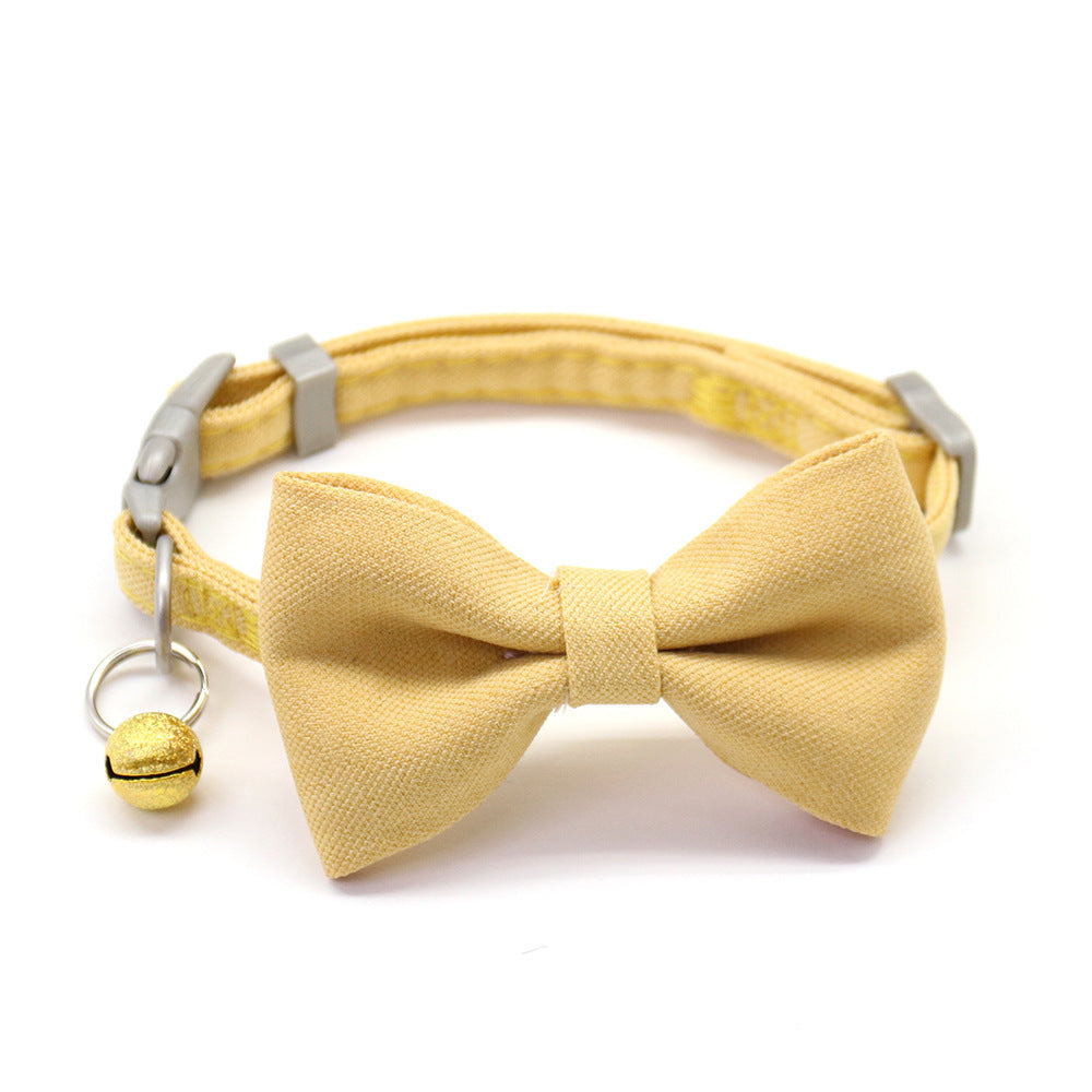 HKM-600211 Cotton Bow Tie Dog Collar with Adjustable Comfort Fit and Eco-Friendly Materials in Multiple Colors