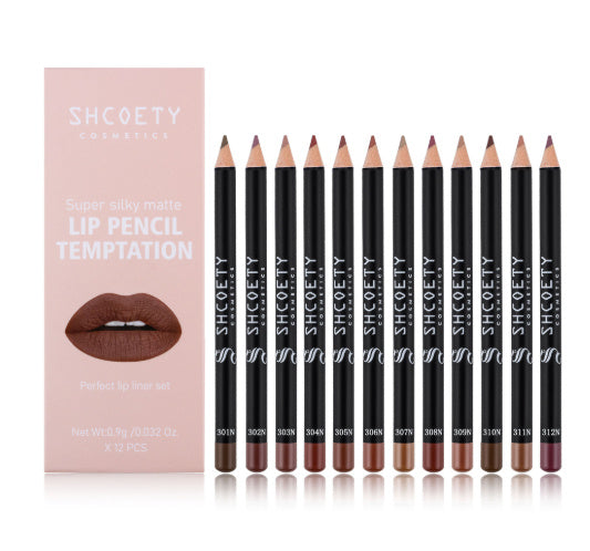 HKM-909779 12-Piece Matte Lipstick and Lip Liner Set for Versatile Color Application