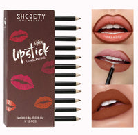 HKM-909779 12-Piece Matte Lipstick and Lip Liner Set for Versatile Color Application
