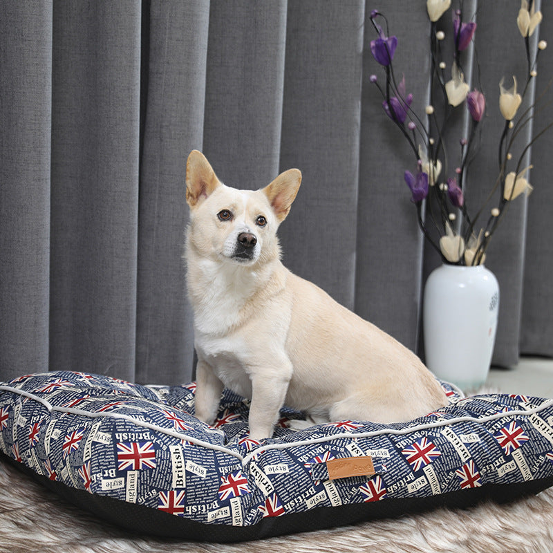 HKM-739795 Plush Four Seasons Pet Pad for Cats and Dogs - Cozy Blue Sleeping Nest