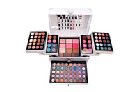 HKM-715155 Silver Eye Shadow and Blush Makeup Set with Lip Gloss and Brush