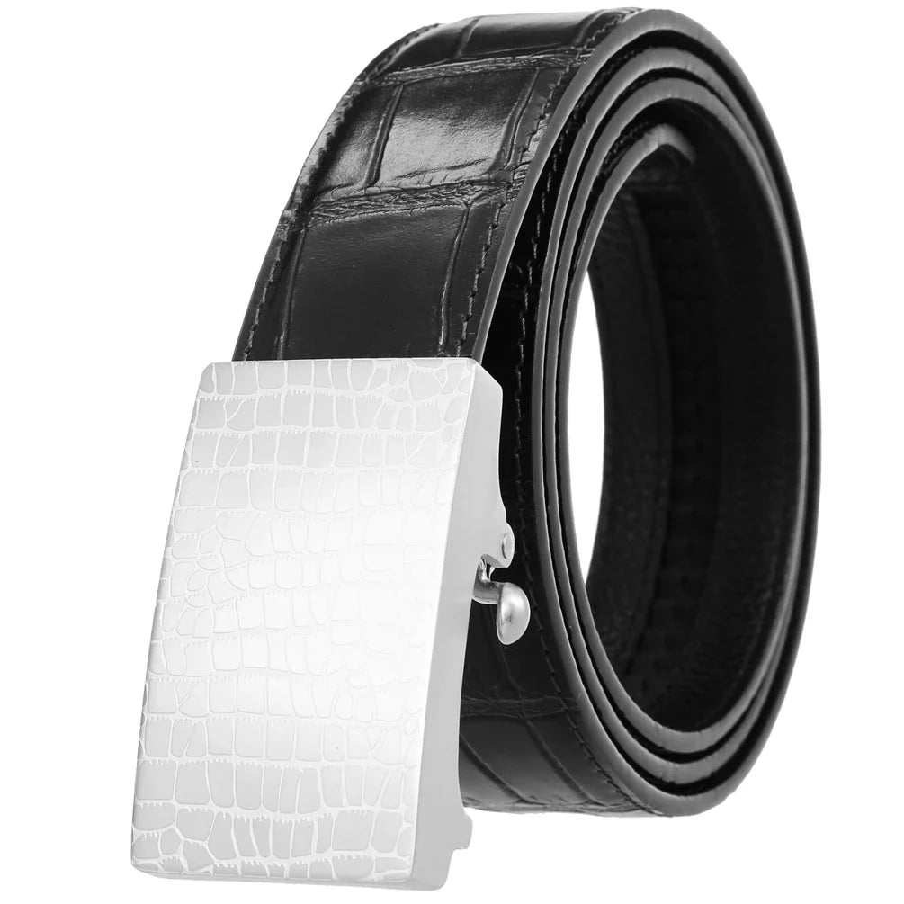 HKM-605139 Stainless Steel Blank Spot Leather Belt for Men - Stylish and Durable Design
