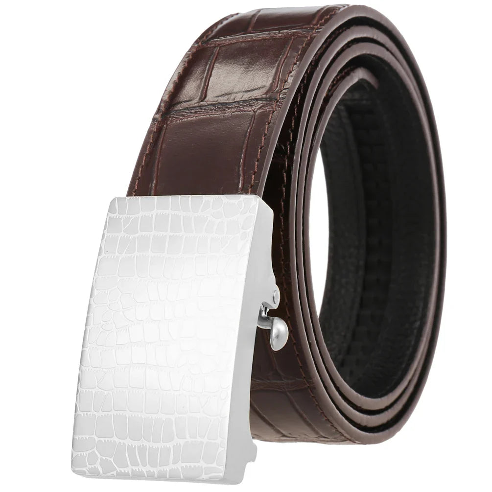 HKM-605139 Stainless Steel Blank Spot Leather Belt for Men - Stylish and Durable Design
