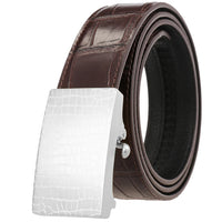 HKM-605139 Stainless Steel Blank Spot Leather Belt for Men - Stylish and Durable Design