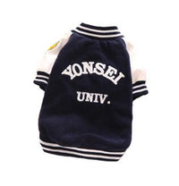 HKM-680083 Pet Cotton Casual Baseball Uniform - Navy Blue & Dark Red - Sizes S to XXXL