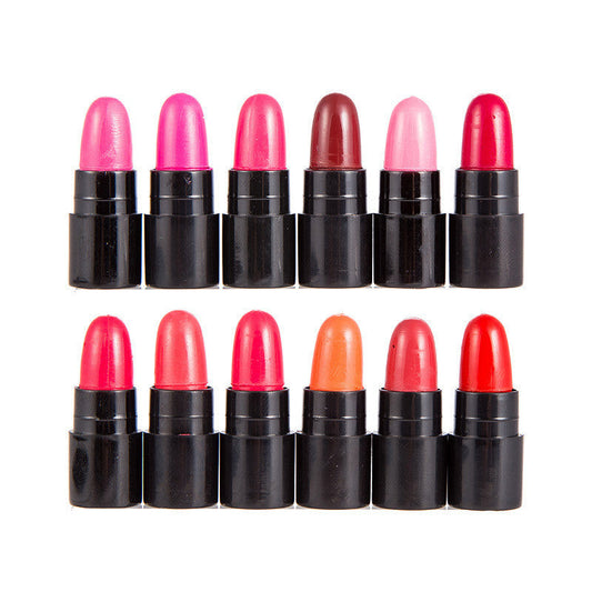 HKM-203539 12 Color Moisturizing Lipstick Set - Diminishes Lip Lines & Lasting Color, 90x36x43mm