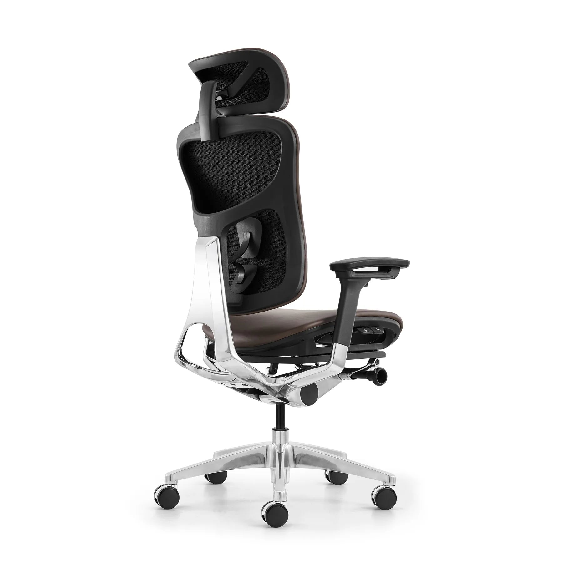 KTX-036115 Ergonomic Adjustable High Back Leather Recliner with Swivel Base for Office Use