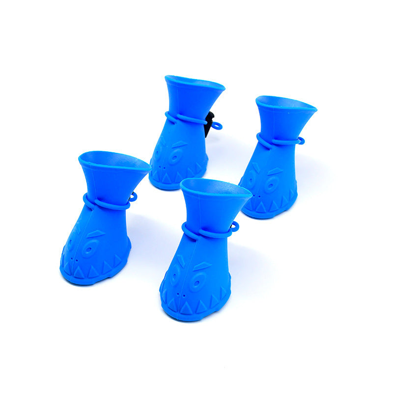 HKM-379091 Dog Non-Slip Soft Shoes for Puppies - Multi-Color Pet Shoe Covers (Set of 4)