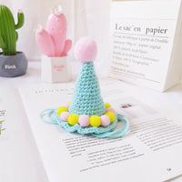 HKM-318483 Cute Ice Cream Knitted Wool Hat for Pets - Available in Green, Blue, and Pink