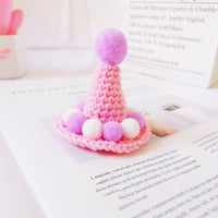 HKM-318483 Cute Ice Cream Knitted Wool Hat for Pets - Available in Green, Blue, and Pink