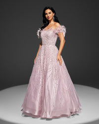 HKM-905491 Elegant Pink Evening Gown for Women - Style EZ25023