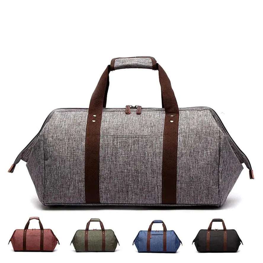 KTX-074451 Large Capacity Waterproof Canvas Crossbody Travel Bag in Black