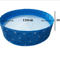 HKM-120723 Portable PVC Pet Folding Bathtub - Multi-functional Swimming Pool for Pets, Blue, 80cm Diameter