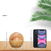HKM-095891 Colorful LED Night Light Humidifier with Dark and Light Wood Grain Finishes