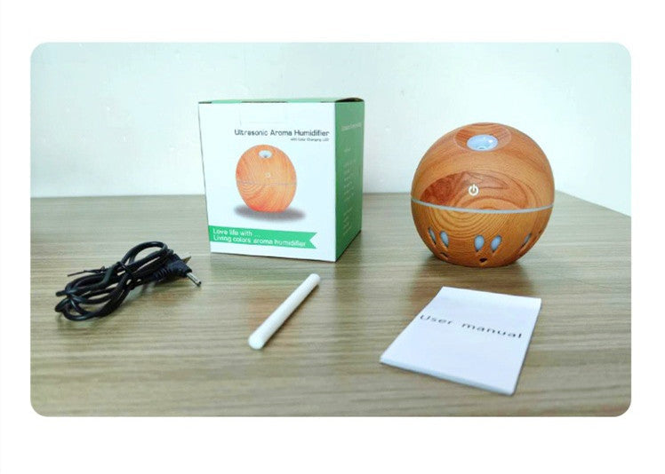 HKM-095891 Colorful LED Night Light Humidifier with Dark and Light Wood Grain Finishes