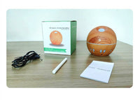 HKM-095891 Colorful LED Night Light Humidifier with Dark and Light Wood Grain Finishes