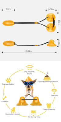 HKM-794323 Multifunctional Dog Tug Rope Toy with Suction Cups for Chewing and Dental Care