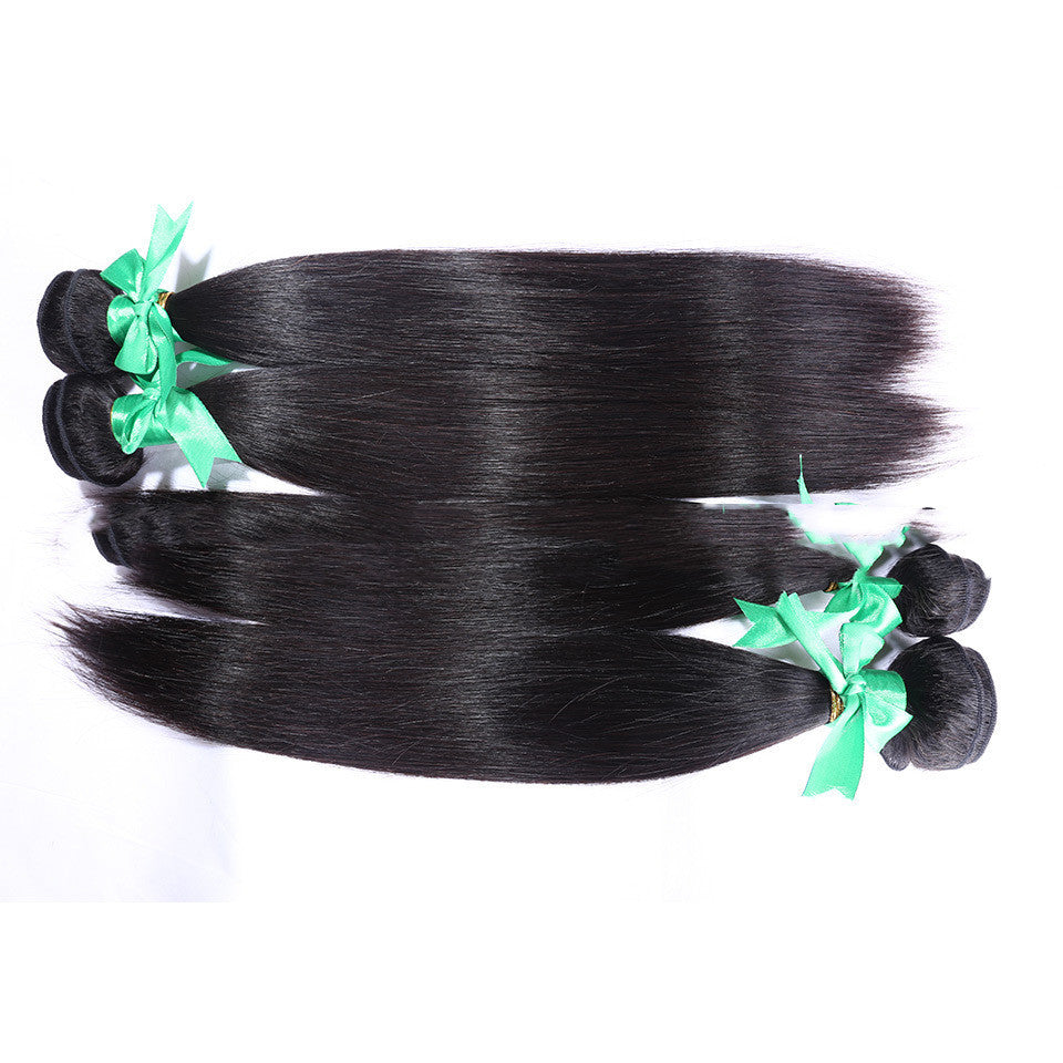 HKM-018643 Natural Color Indian Hair Straight Weave for All Skin Tones and Face Shapes - Available in Multiple Lengths