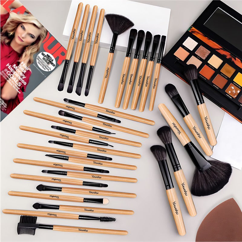 HKM-069011 Portable 32-Piece Travel Makeup Brush Set for On-the-Go Application