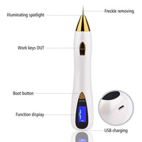 HKM-340883 Mini Mole Spot Remover Pen - Portable Skin Treatment Tool with Multiple Needle Options and USB Charging
