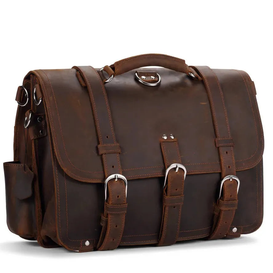 KTX-532051 Vintage Genuine Leather Laptop Bag for Men - Stylish Business Briefcase