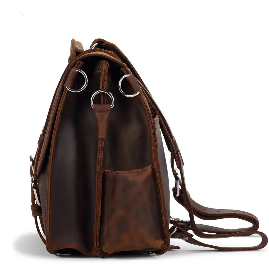 KTX-532051 Vintage Genuine Leather Laptop Bag for Men - Stylish Business Briefcase