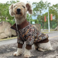 HKM-180179 Leopard Print Casual Dog Clothing for Spring and Autumn, Polyester, Sizes XS to 2XL
