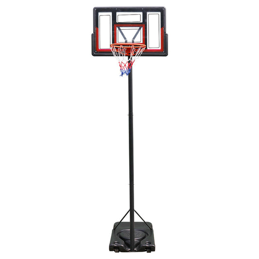 HKM-211091 Adjustable Portable Basketball Hoop with PC Backplate, Large Base & Wheels - 4.43 to 10 ft