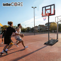 HKM-211091 Adjustable Portable Basketball Hoop with PC Backplate, Large Base & Wheels - 4.43 to 10 ft