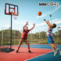 HKM-211091 Adjustable Portable Basketball Hoop with PC Backplate, Large Base & Wheels - 4.43 to 10 ft