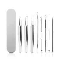 HKM-175891 Stainless Steel Acne and Blackhead Removal Needle Set with Case - 8 Tools