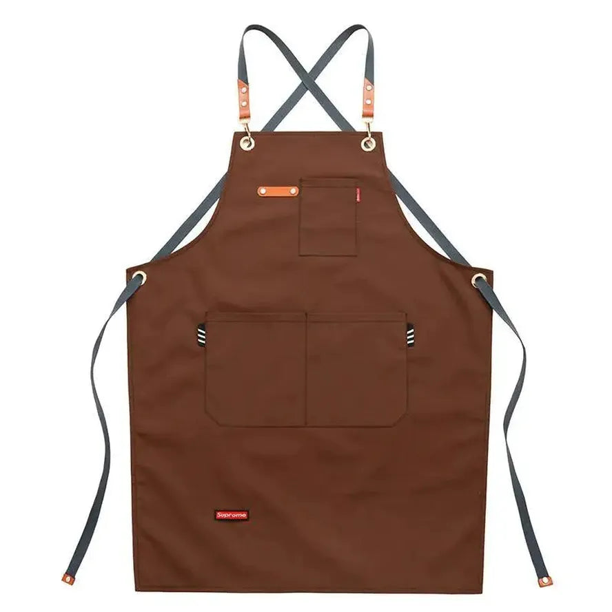KTX-717267 Canvas Work Apron for Restaurant, Bakery, and Florist – Custom Logo Options Available
