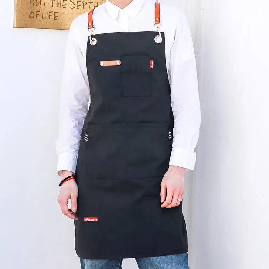KTX-717267 Canvas Work Apron for Restaurant, Bakery, and Florist – Custom Logo Options Available