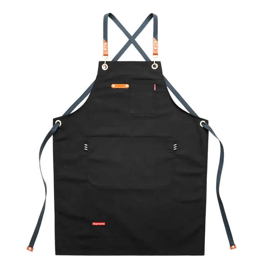 KTX-717267 Canvas Work Apron for Restaurant, Bakery, and Florist – Custom Logo Options Available