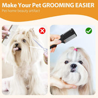 HKM-232531 2-in-1 Pet Grooming Razor Comb for Dogs and Cats with Replacement Blades