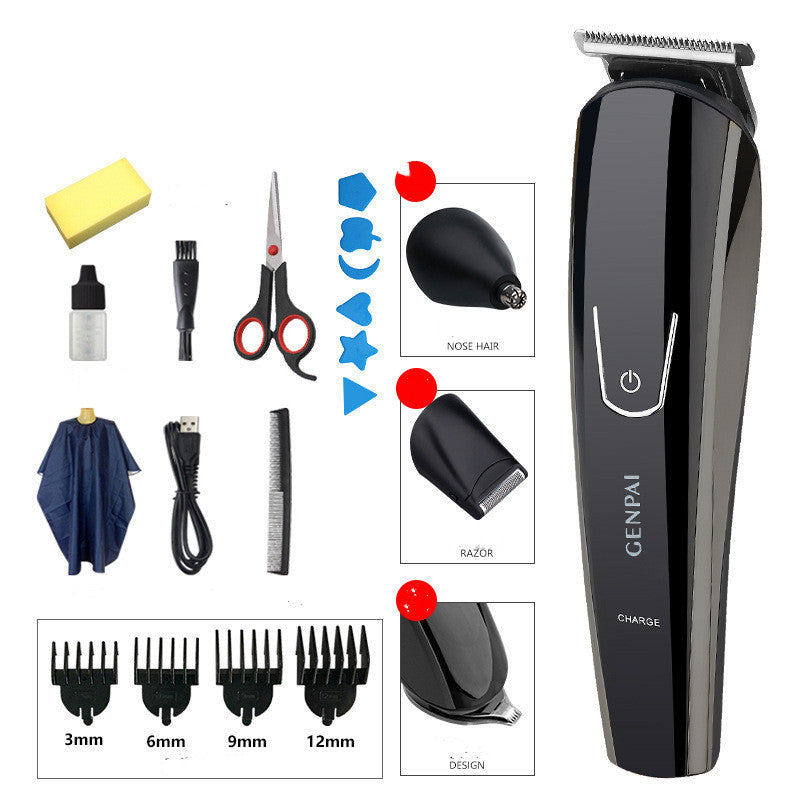KTX-158675 Dual-Purpose Electric Hair Clipper Set with Ceramic Blades and Waterproof Design for Children and Adults