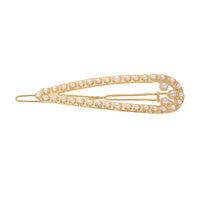 HKM-524819 Alloy Pearl Inlaid Geometric Hairpin for Women, Korean Style Hair Accessory