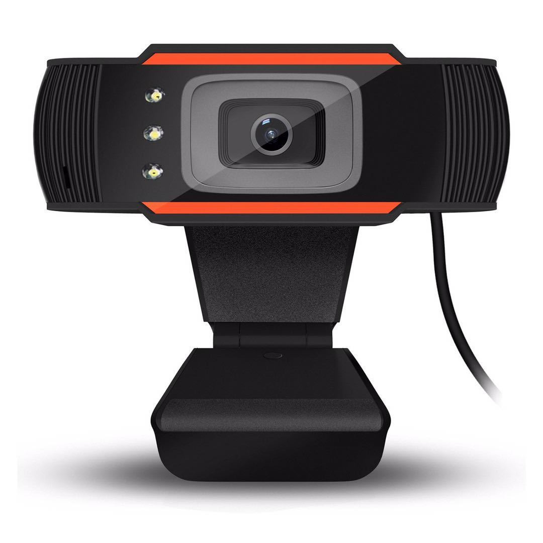 KTX-494995 High-Definition USB 2.0 Webcam with 800,000 Pixels CMOS Sensor in Black and Orange