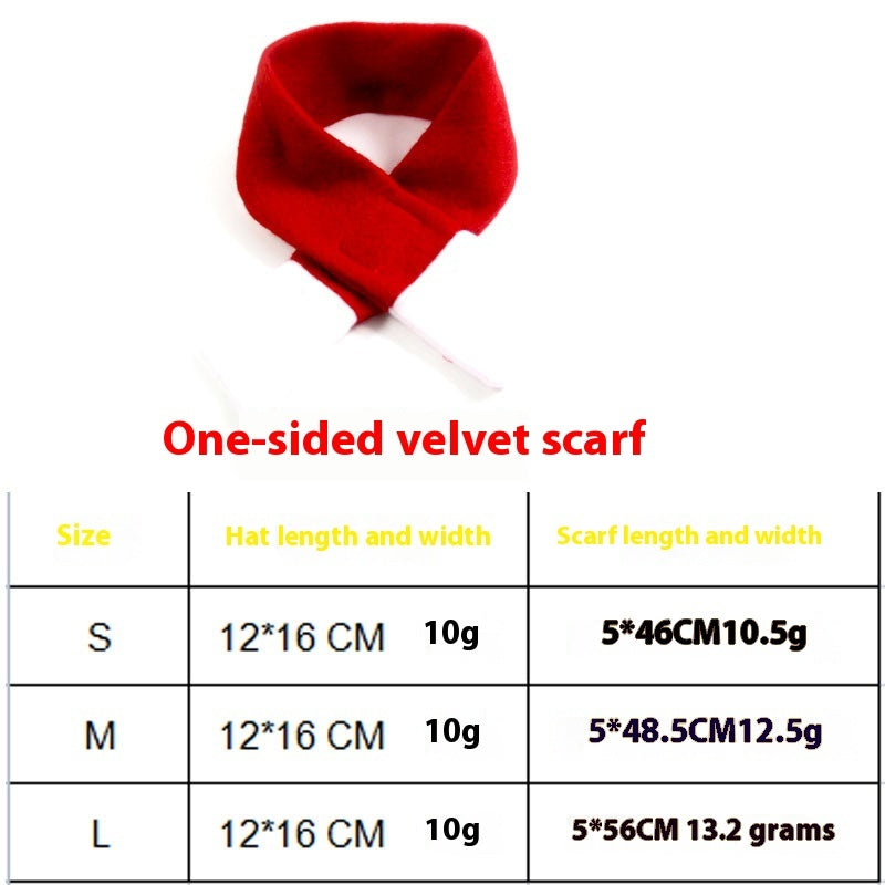 JMT-635978 Christmas Pet Costume: Cozy Double-Sided Velvet Cloak, Scarf, and Hat Set for Warm Holiday Style