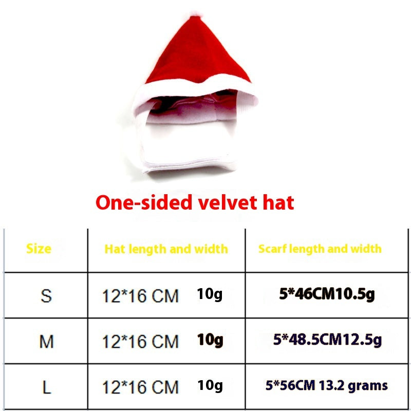 JMT-635978 Christmas Pet Costume: Cozy Double-Sided Velvet Cloak, Scarf, and Hat Set for Warm Holiday Style