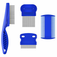 HKM-165843 Stainless Steel Pet Flea Comb Set - 4-Piece Durable Grooming Tools