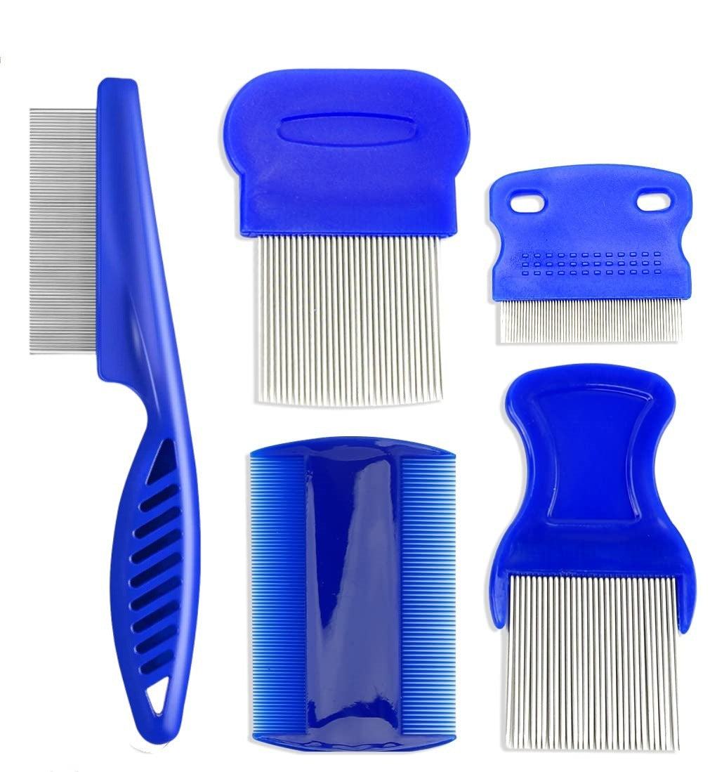 HKM-165843 Stainless Steel Pet Flea Comb Set - 4-Piece Durable Grooming Tools