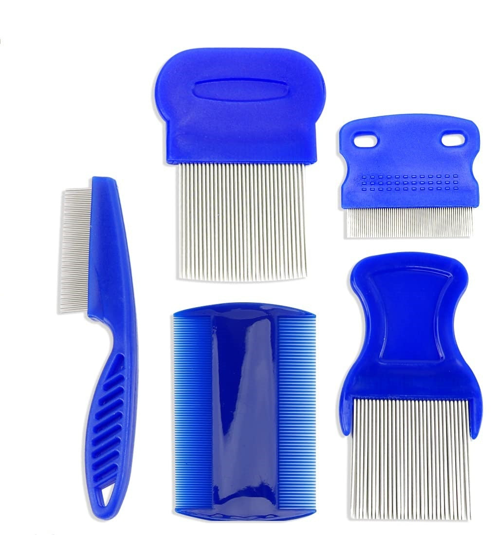 HKM-165843 Stainless Steel Pet Flea Comb Set - 4-Piece Durable Grooming Tools