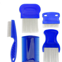 HKM-165843 Stainless Steel Pet Flea Comb Set - 4-Piece Durable Grooming Tools