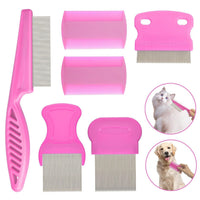 HKM-165843 Stainless Steel Pet Flea Comb Set - 4-Piece Durable Grooming Tools